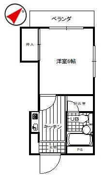 AS戸田(1K/3階)の間取り写真