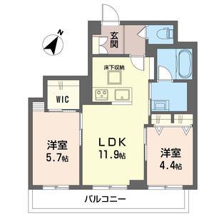 ベレオ姉崎東(2LDK/1階)の間取り写真