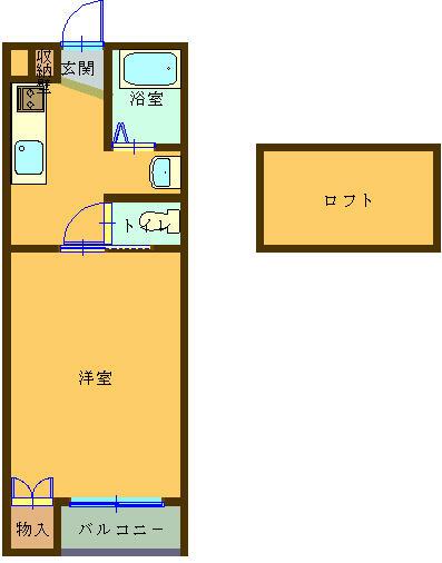 ルーチェ杉山(1SK/2階)の間取り写真