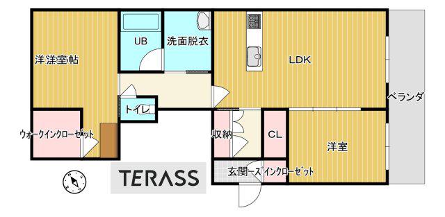 EAUPURE203号(2LDK/2階)の間取り写真