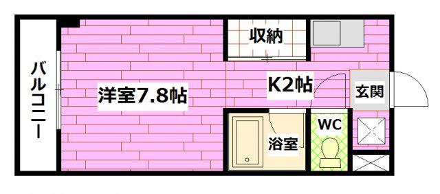 東幸ビル(1K/2階)の間取り写真