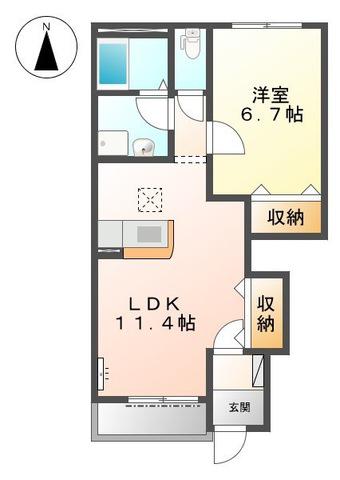 ペルラ ベルチモ(1LDK/1階)の間取り写真