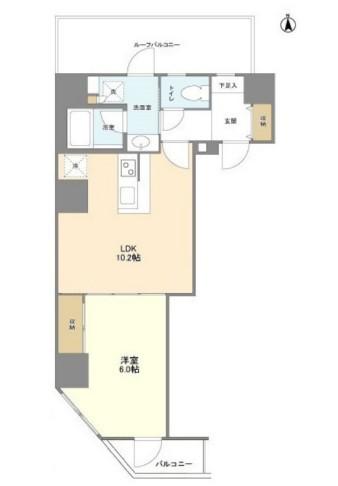 シェフルール新御徒町I(1LDK/6階)の間取り写真