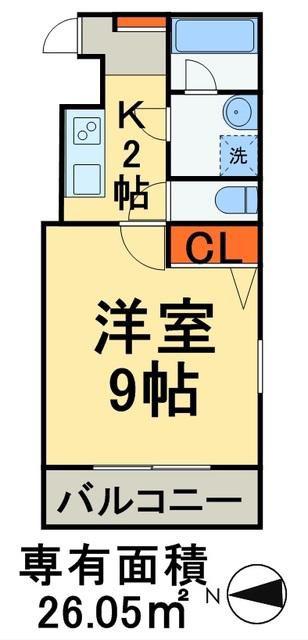 タウンコート両国(1K/1階)の間取り写真