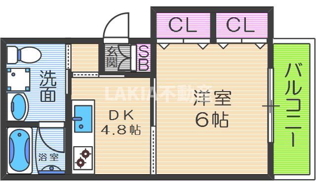 エスカーサ大阪阿倍野パークビュー(1DK/9階)の間取り写真