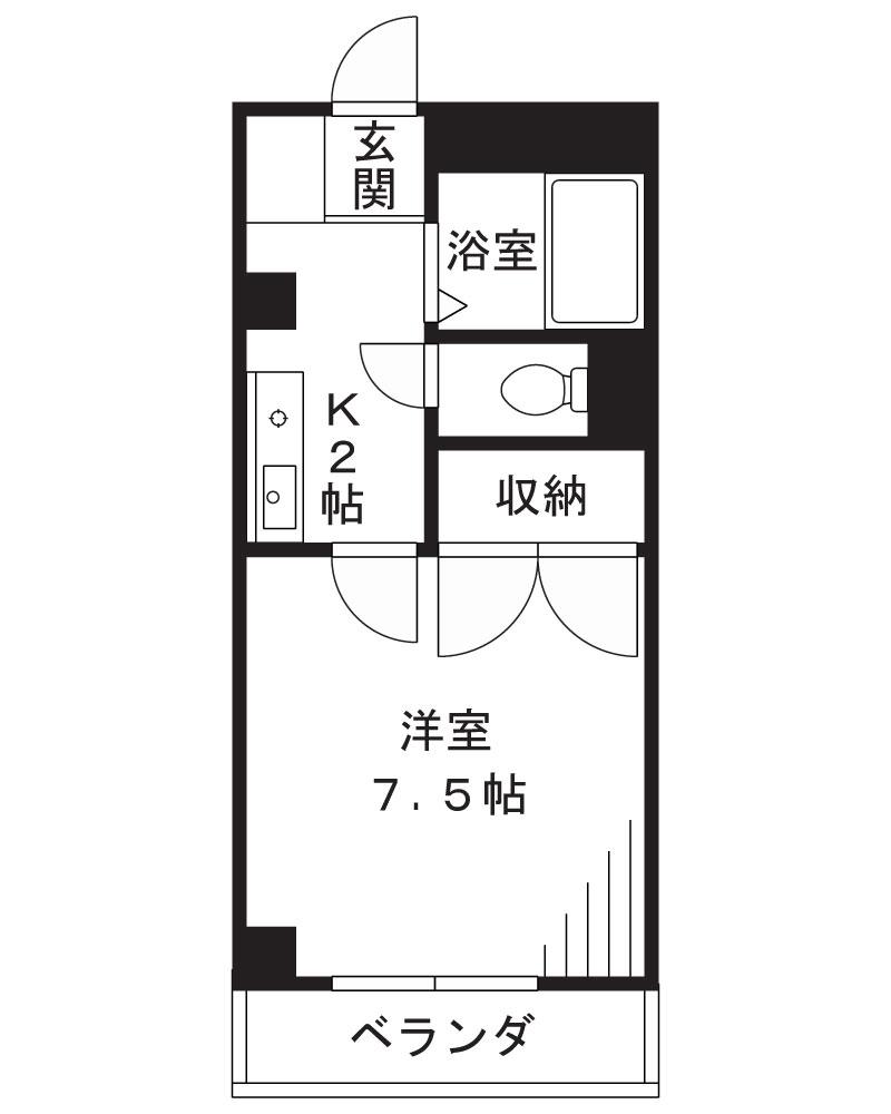 ソルジェンテ溝の口(1K/8階)の間取り写真