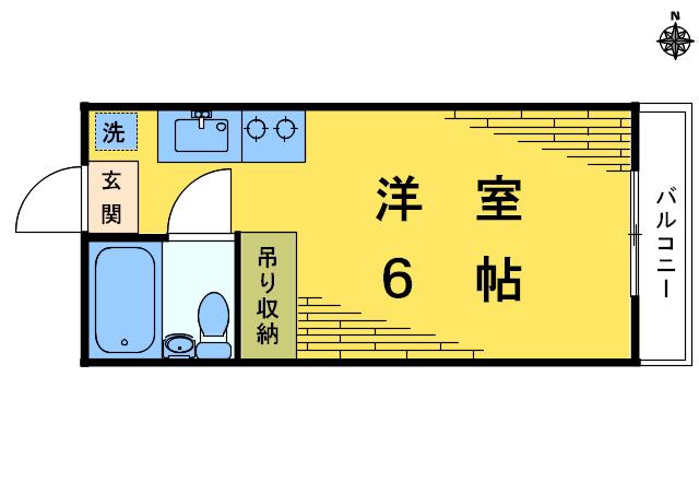 メゾンドシェヌ諏訪ノ森(ワンルーム/2階)の間取り写真