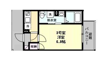 フォレストテラス本厚木(1K/1階)の間取り写真