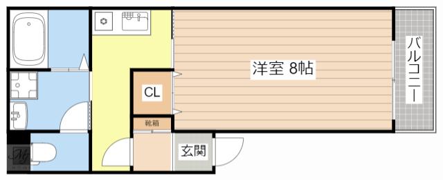 宝積壱番館(1K/1階)の間取り写真