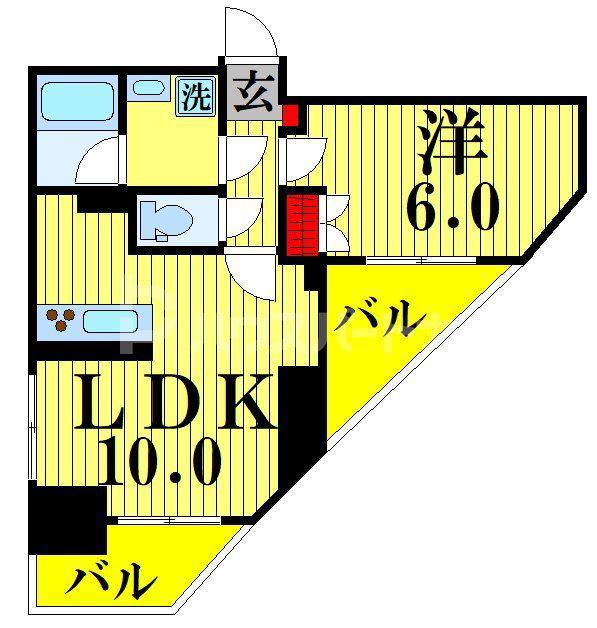 セントラル王子(1LDK/10階)の間取り写真
