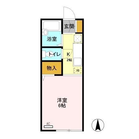 セジュール高久(1K/1階)の間取り写真