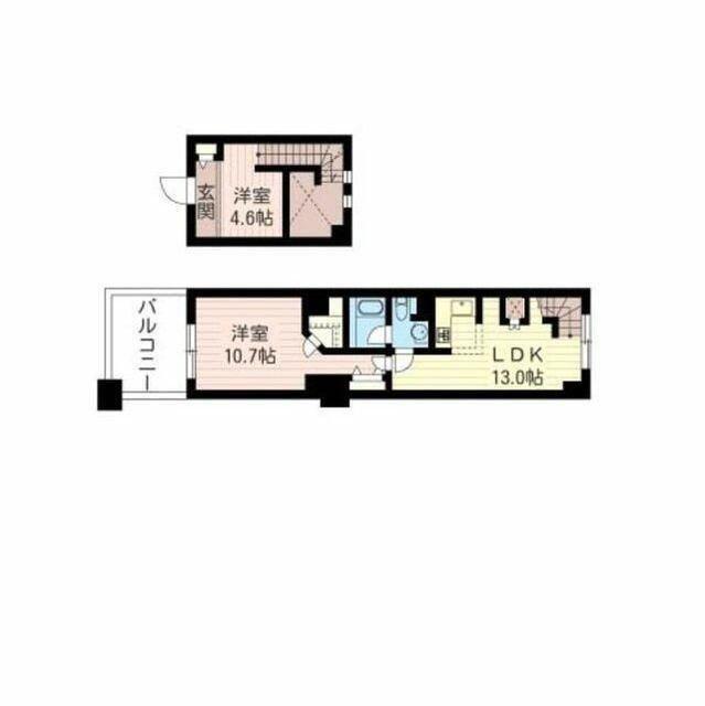レジデンスシャルマン月島(2LDK/2階)の間取り写真