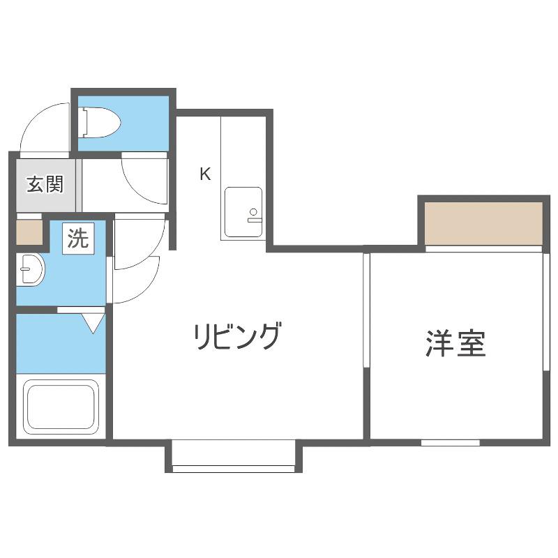 アプレミディ(1DK/3階)の間取り写真