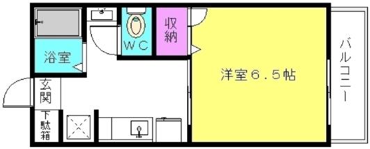 メゾンドOPALII(1K/2階)の間取り写真