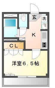 アヴニール鶴見(1K/1階)の間取り写真