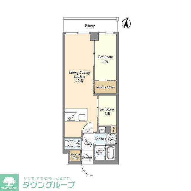 アジールコート練馬中村橋(2LDK/4階)の間取り写真