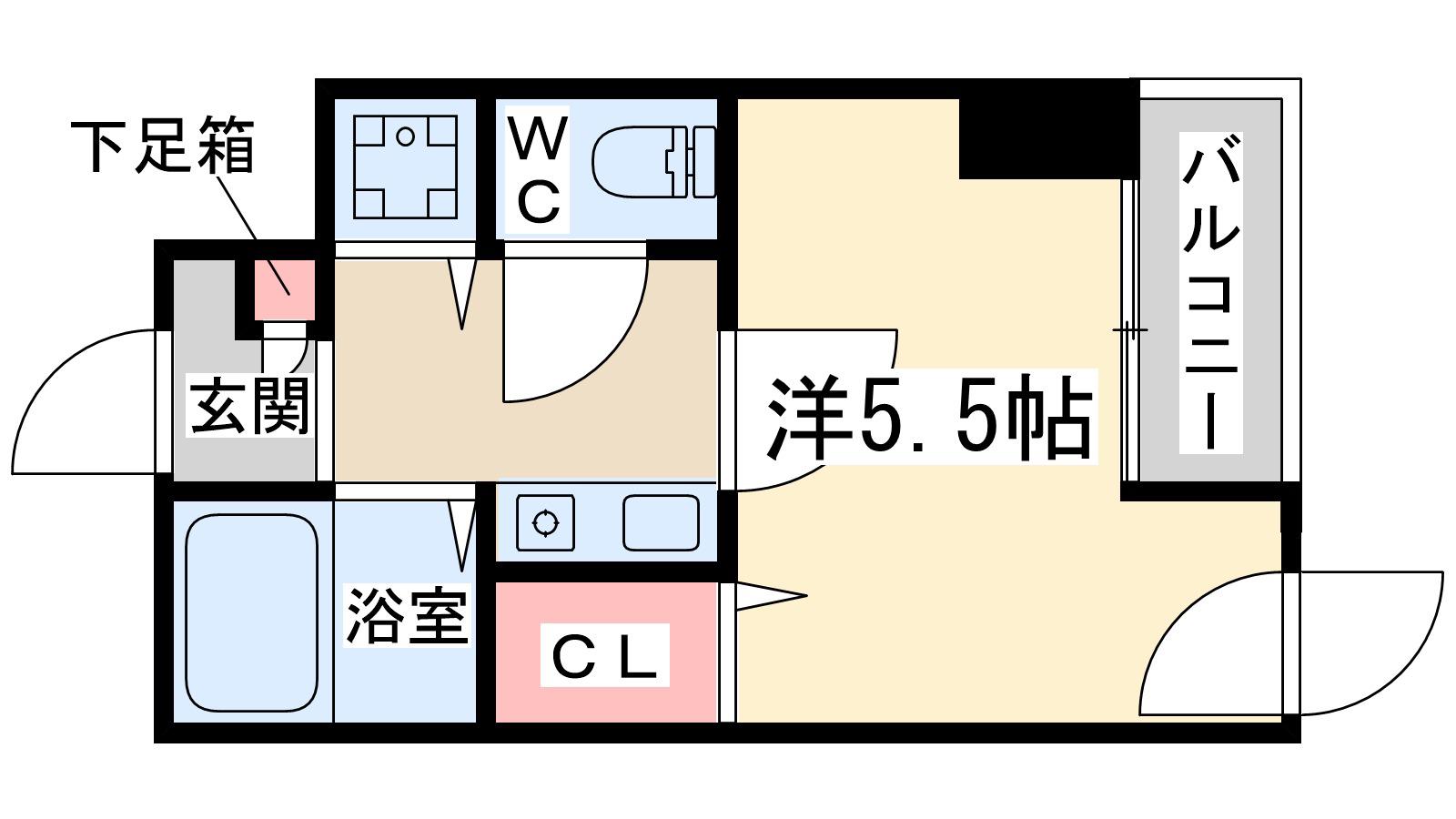 エスティライフ梅田新道(1K/7階)の間取り写真