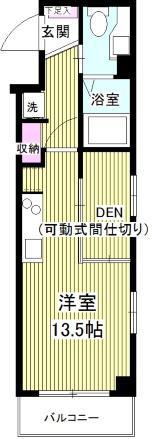 CROSS COURT NAMIKI(ワンルーム/4階)の間取り写真