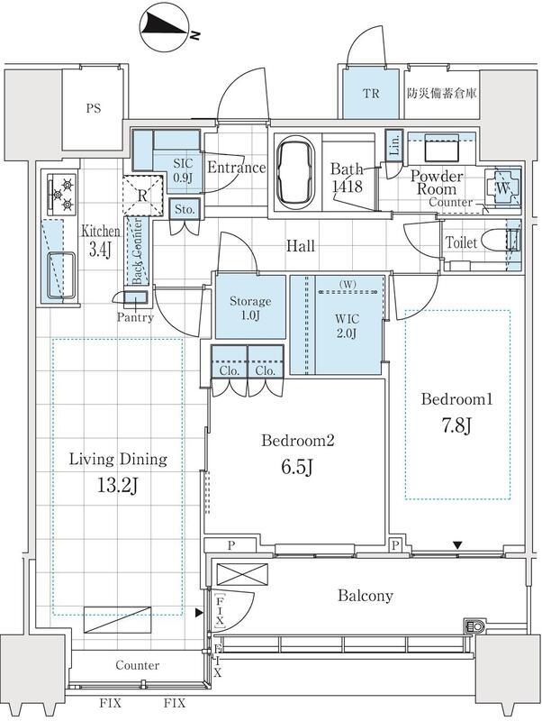 パークコート文京小石川ザ・タワー(2LDK/35階)の間取り写真