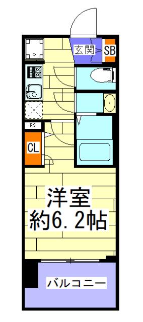 エステムプラザ福島ジェネル(1K/4階)の間取り写真