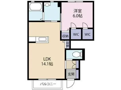 フォレナ(1LDK/1階)の間取り写真