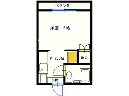 ラフォーレM&M(1K/2階)の間取り写真