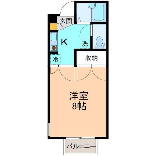 ベルビュー石引II(1K/3階)の間取り写真