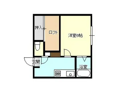 いわて銀河鉄道線 厨川駅 徒歩18分 2階建 築36年(1K/1階)の間取り写真