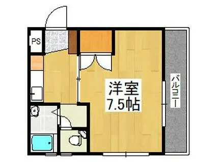 アールズプレイス城南(1K/3階)の間取り写真