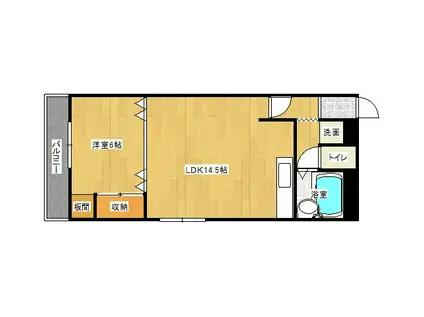 山内グリーンパレス(1LDK/5階)の間取り写真