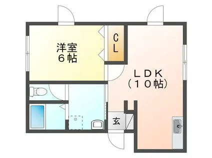 サクスィード合浦(1LDK/1階)の間取り写真