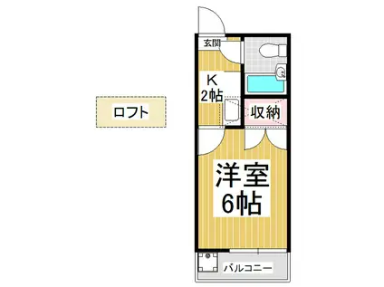 ＪＲ飯田線 伊那北駅 徒歩40分 2階建 築33年(1K/1階)の間取り写真