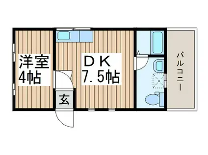 藤和荘(1DK/1階)の間取り写真