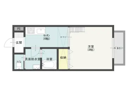 スワンハイツ高見台(1K/2階)の間取り写真