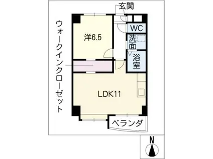 YS STAGE WAKAMIYA(1LDK/2階)の間取り写真