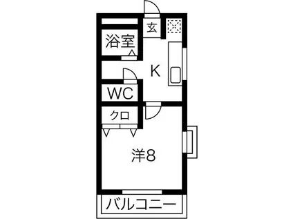 エクセル二村台(1K/3階)の間取り写真