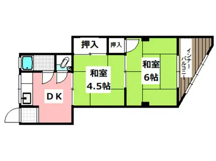 山口ビル(2DK/3階)の間取り写真