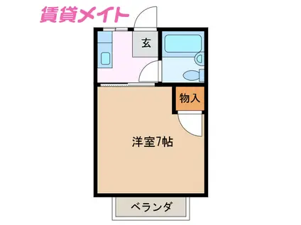 ハッピーハイムサカタ(1K/2階)の間取り写真