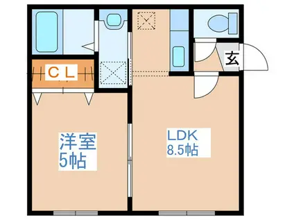 サザンヒルズ壱番館(1LDK/2階)の間取り写真