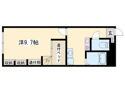 ピ-チャーズ・ビレッジ(1K/2階)の間取り写真