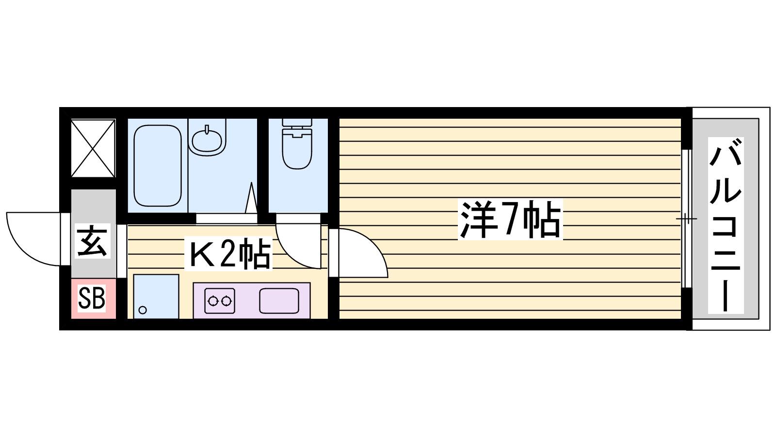 雅ガーデンハイツN棟(1K/3階)の間取り写真