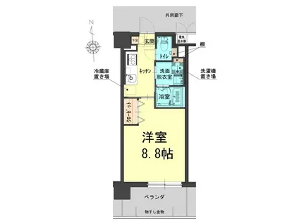 ルネス武富II(1K/6階)の間取り写真