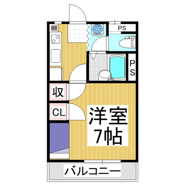 JR飯田線 伊那八幡駅 徒歩15分 2階建 築34年(1K/1階)の間取り写真