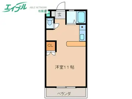 丸井ビル(ワンルーム/3階)の間取り写真