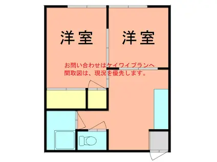 阿弥陀寺ーアパート(2K/3階)の間取り写真