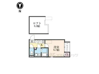 GRANDMAISONMATSUYOSH(1K/2階)の間取り写真