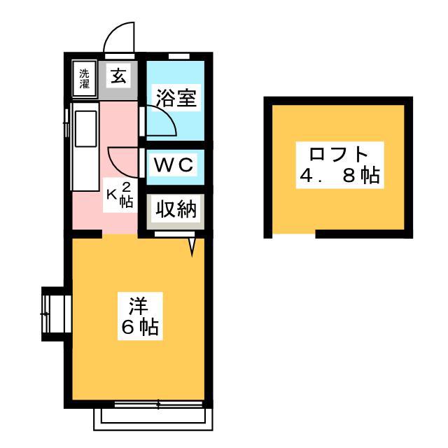 ビュー湘南(ワンルーム/2階)の間取り写真