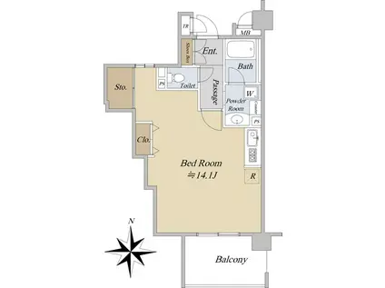 エクレール中村南ガーデンヴィラ(ワンルーム/4階)の間取り写真