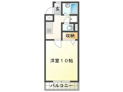 フラワーアイランド江島II(1K/2階)の間取り写真