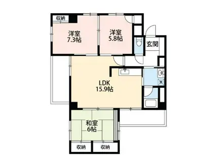 ナチュールプレイスI(3LDK/2階)の間取り写真